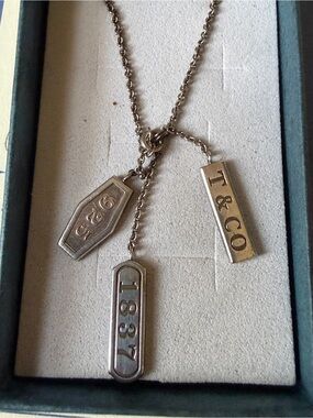 Vintage Tiffany & Co. 1837 Triple Element Sterling Silver Necklace